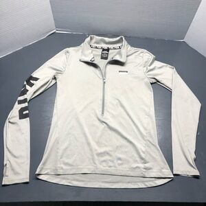 Victoria's Secret PINK Ultimate Deep Zip Pullover Gray Track Jacket Sz Small